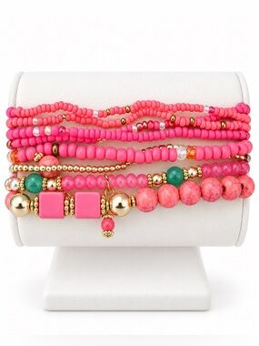 Set of 8 beaded stretch bracelets NWT